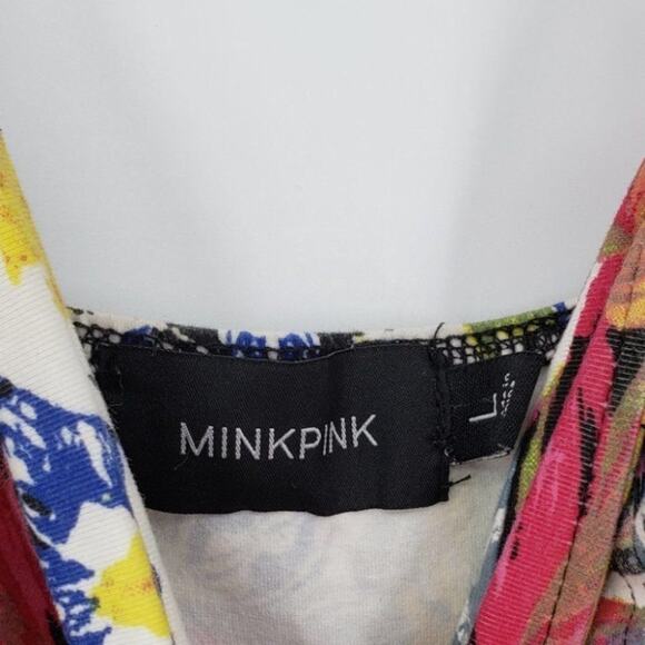 MINKPINK Floral Mini Dress Womens Size Large L Summer Beach - Picture 4 of 7